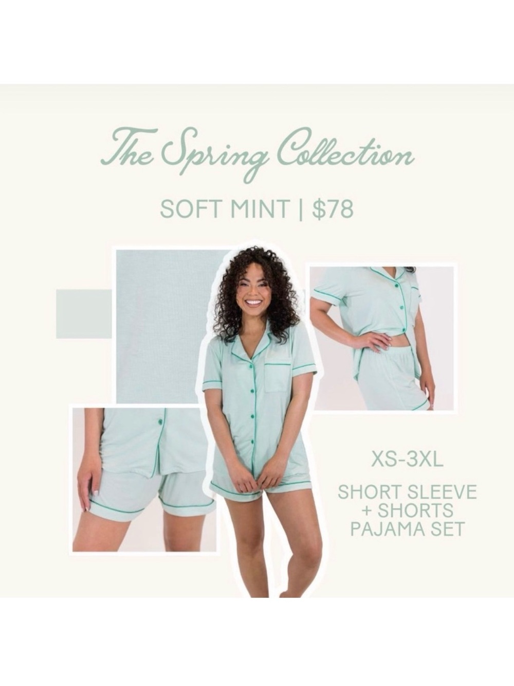 In My Sundays Pajamas- Mint Green Shorts only Sz Medium